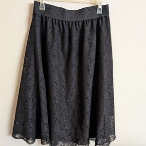 LuLaRoe Unicorn Black Floral A-Line Skirt Lola